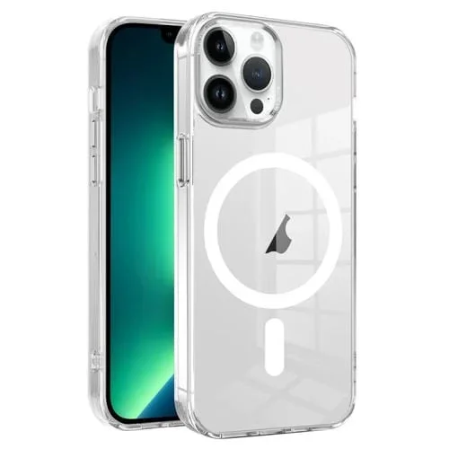 Funda para iPhone 13 Pro Ice Color Magnetic Series PC con Estuche Acrílico para Teléfono Magsafe (Transparente)