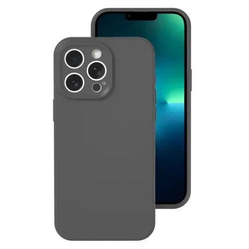 Funda para iPhone 13 Pro Max Cobertura Total Silicona Líquida Gelatina (Gris Carbón)
