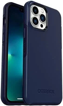 Funda para iPhone 13 Pro Max/iPhone 12 Pro Max OtterBox Symmetry+ con MagSafe, resistente a golpes y caídas,Funda Protectora fina,Testada 3x con estándares Militares anticaídas,Antimicrobiana, Azul