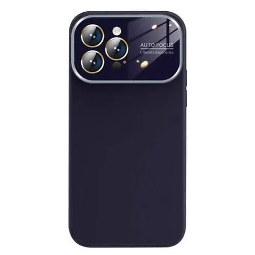 Funda para iPhone 13 Pro Max Liquid Silicone con Ventana de Cristal Grande (Deep Purple)