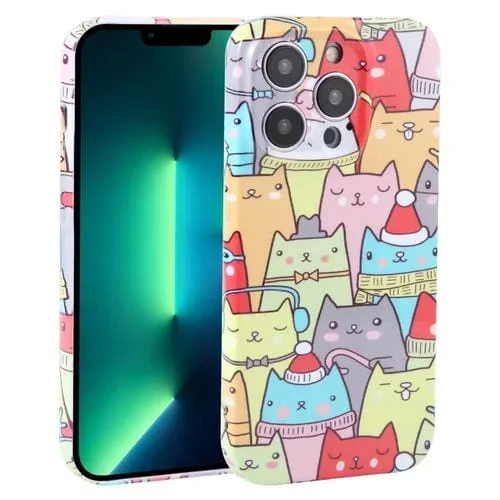 Funda para iPhone 13 Pro Max PC Cobertura Completa Dustproof Net (Cats)