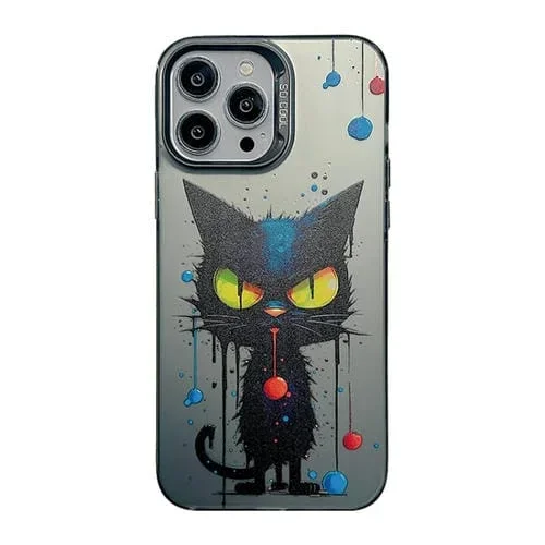 Funda para iPhone 13 Pro Max PC + TPU Cute Animal Pattern Series (Black Cat)