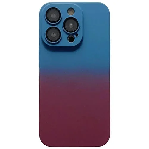 Funda para iPhone 13 Pro Max Skin Feel Gradient Phone Case (Azul Oscuro + Púrpura)