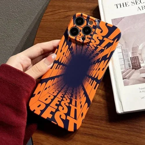 Funda para iPhone 13 Pro Precise Hole Glossy PC Phone Case (Naranja)