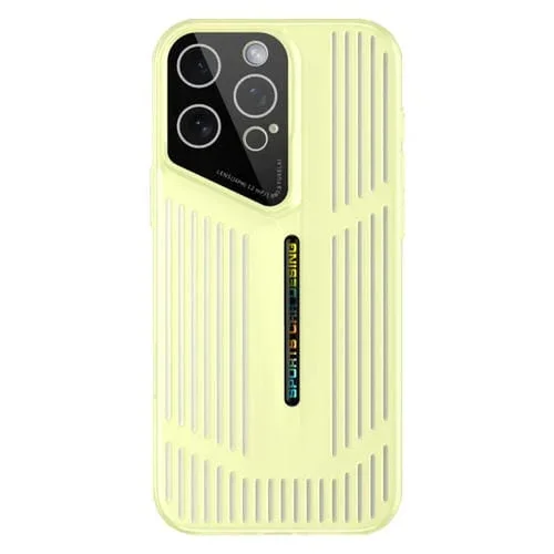 Funda para iPhone 13 Pro, translúcida, esmerilada y con disipación de calor (amarilla)