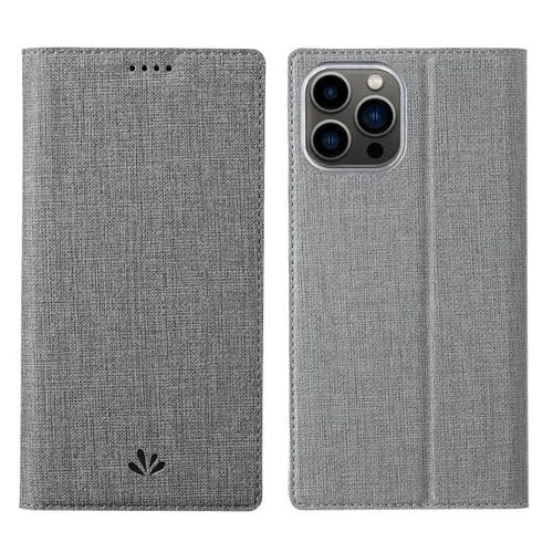 Funda para iPhone 13 Pro Vili Dmx Series Cuero Magnética Magsafe Horizontal Flip (Gray)