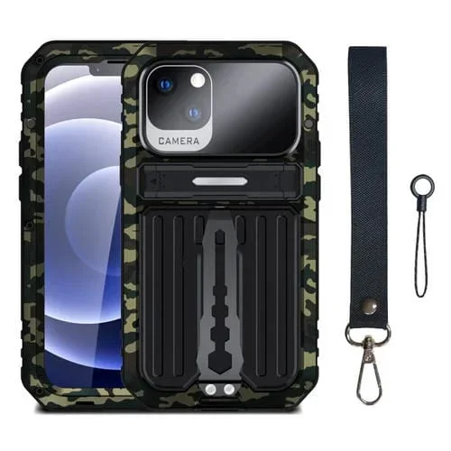 Funda para iPhone 14 Armor Life Impermeable a Prueba de Golpes Salpicaduras y Polvo (Camuflaje)