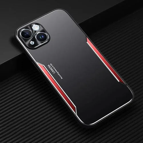 Funda para iPhone 14 Blade Series TPU + Caja de Aleación de Titanio (Negro Rojo)