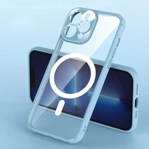 Funda para iPhone 14 Clear Acrylic PC Magsafe Phone Case (Sierra Blue)