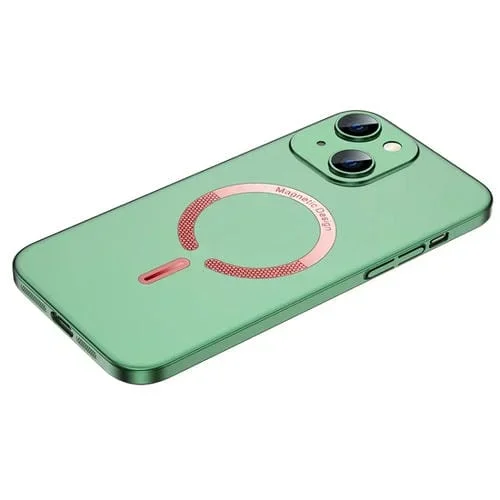 Funda para iPhone 14 Cool Series Magsafe Magnetic Frosted PC Phone Case (Verde)
