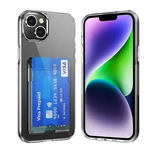 Funda para iPhone 14 Crystal Clear Wallet Air Bag Phone Case Transparente