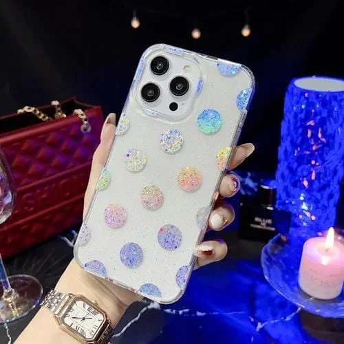 Funda para iPhone 14 Little Star Series Glitter Powder TPU Phone Case (Lunares)