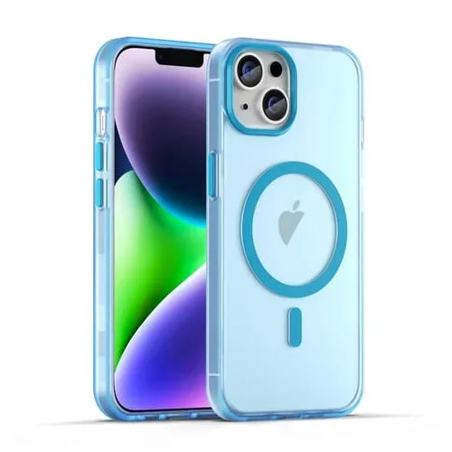 Funda para iPhone 14 Magsafe TPU + PC Cobertura Total (Azul)