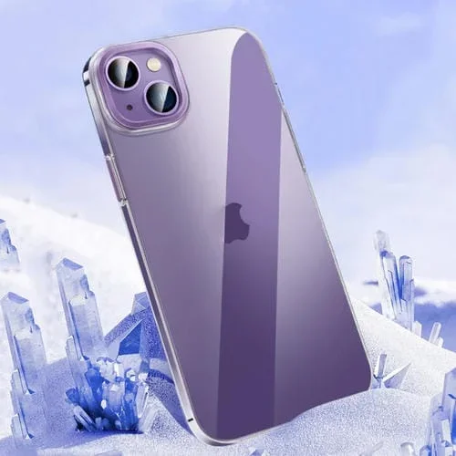 Funda para iPhone 14 Metal Key Crystal Transparente PC (Púrpura)