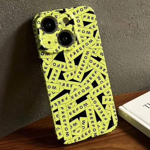 Funda para iPhone 14 Patrón Pintado Precise Hole PC Phone Case (Verde)
