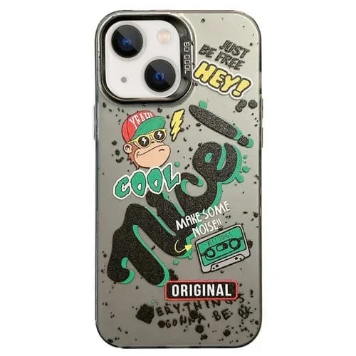 Funda para iPhone 14 PC Phone Case Caracteres Ingleses (Monkey)