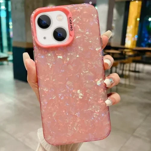 Funda para iPhone 14 Plus Imd Shell Texture TPU con Caja de Acrílico (Rosa)