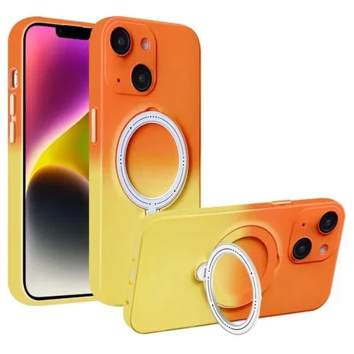 Funda para iPhone 14 Plus Magsafe Holder Gradient TPU (Naranja Amarillo)