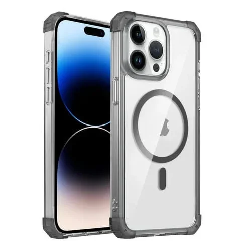 Funda para iPhone 14 Pro Magnética Transparente Magsafe (Negro)