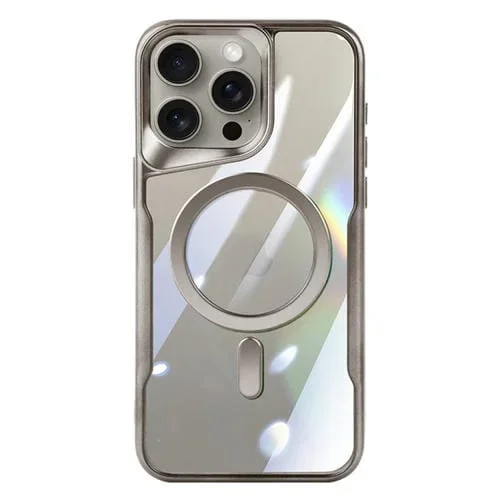 Funda para iPhone 14 Pro Max Blade Magsafe Magnética Transparente para Teléfono para PC (Gris Titanio)