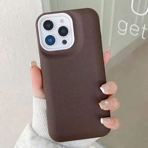 Funda para iPhone 14 Pro Max Cuero Textura (Café)