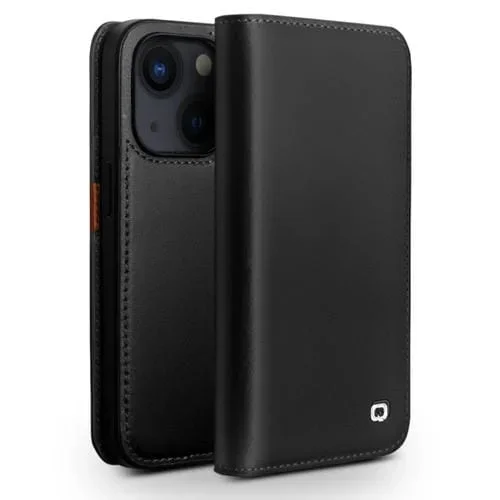Funda para iPhone 14 Qialino Business Horizontal Flip PU Case (Negro)