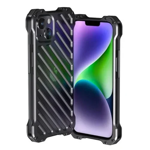 Funda para iPhone 14 R-Just Armor Transpirable (Gris)