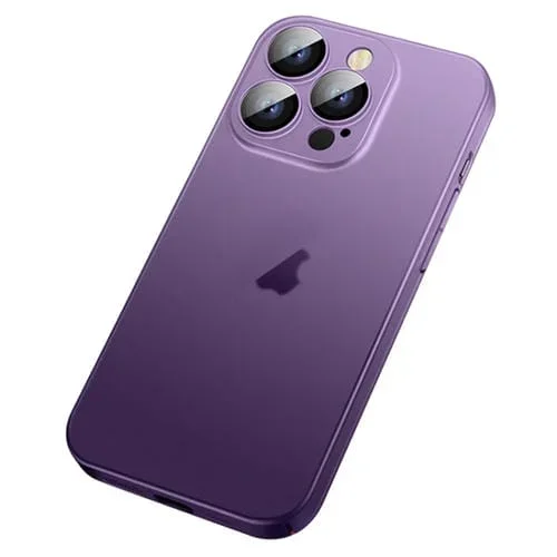 Funda para iPhone 14 Skin Feel Frosted Gradient Phone Case (Púrpura)