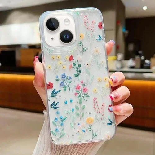 Funda para iPhone 14 TPU Epoxy Floral Small Fresh (D04)