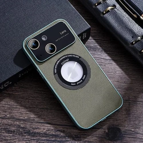 Funda para iPhone 14 View Window Magsafe PC Phone Case (Verde)