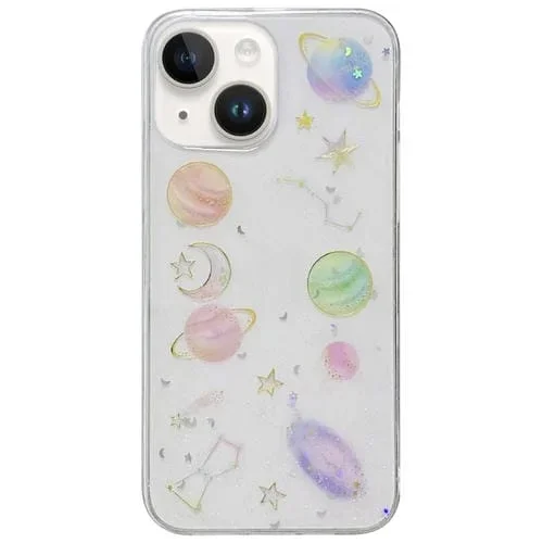 Funda para iPhone 15 Cosmic Star Glitter Epoxy TPU Phone Case (Transparente)