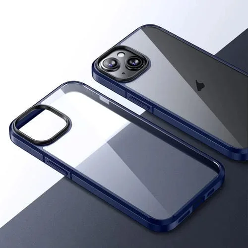 Funda para iPhone 15 Ice Crystal Transparente PC + TPU Phone Case (Azul)