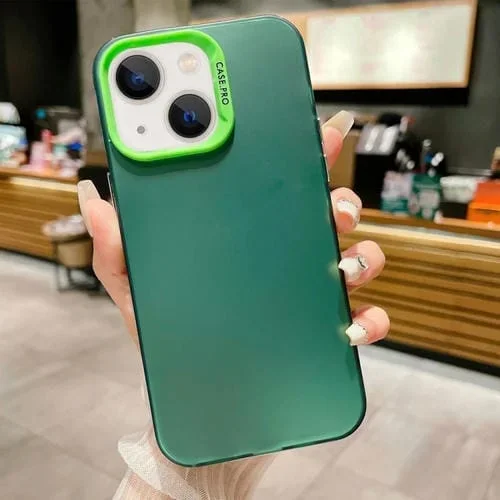 Funda para iPhone 15 Imd Colorful Gradient Acrylic Phone Case (Verde)