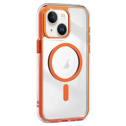Funda para iPhone 15 Plus Acrílico Híbrido TPU Airbag a Prueba de Golpes Magsafe (Naranja)