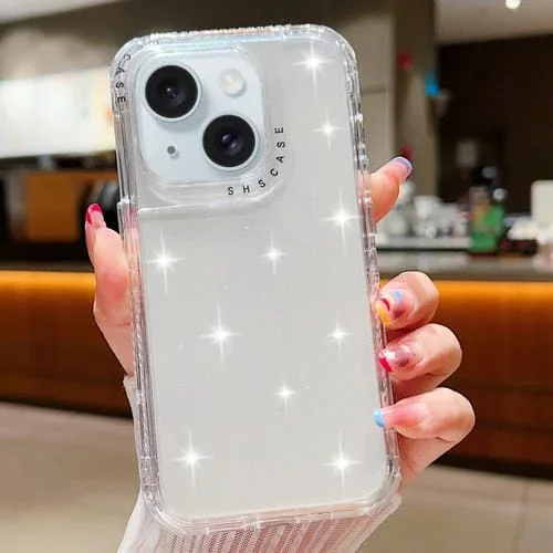 Funda para iPhone 15 Plus Glitter Powder 3 en 1 TPU y PC (Transparente)
