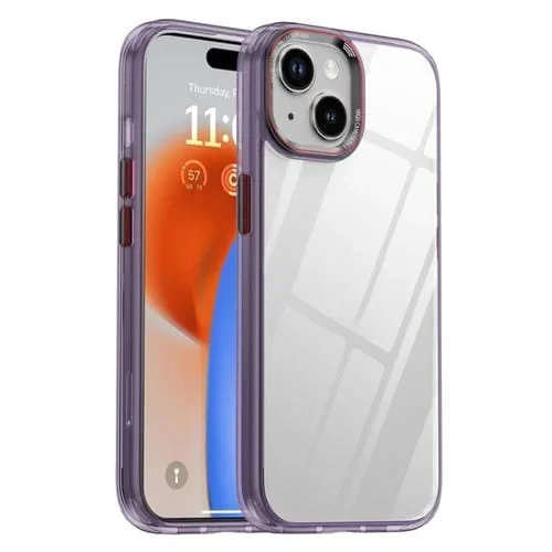 Funda para iPhone 15 Plus Ipaky Mg Series Transparente PC + TPU (Púrpura Transparente)