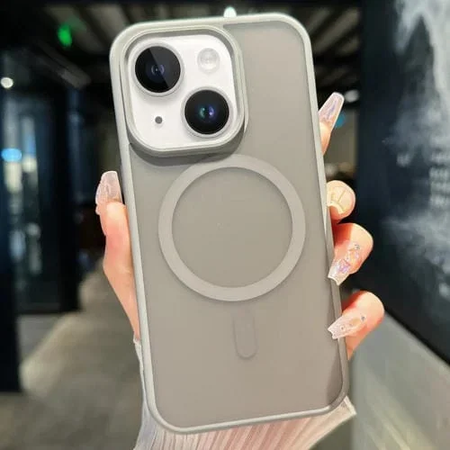Funda para iPhone 15 Plus Magsafe PC Híbrida de TPU (Gris)