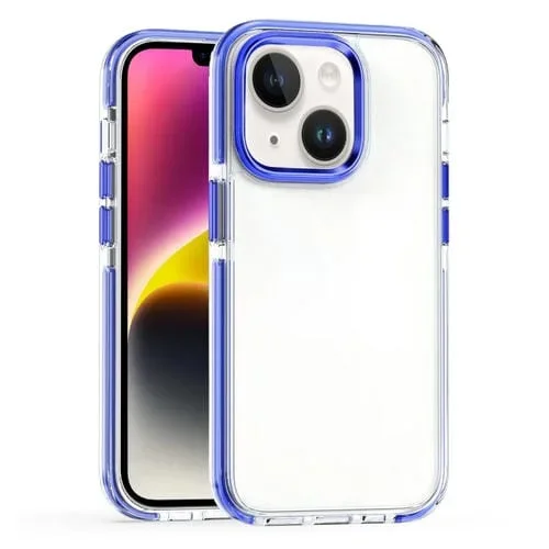 Funda para iPhone 15 Plus PC y TPU a Prueba de Golpes Dos Colores (Azul)