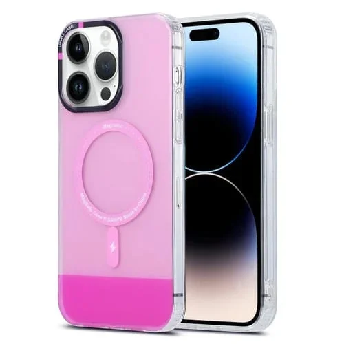 Funda para iPhone 15 Pro Max PC + TPU Imd Magsafe Magnética (Rosa)