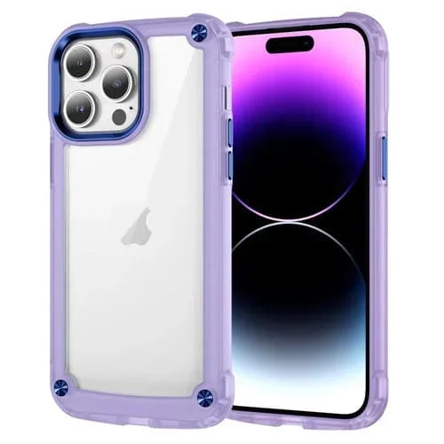 Funda para iPhone 15 Pro Skin Feel TPU + PC Phone Case (Púrpura Transparente)