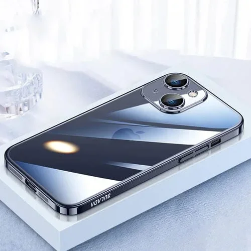 Funda para iPhone 15 Sulada Jingjia Series con Protector de Lente para Teléfono PC (Azul Titanio)