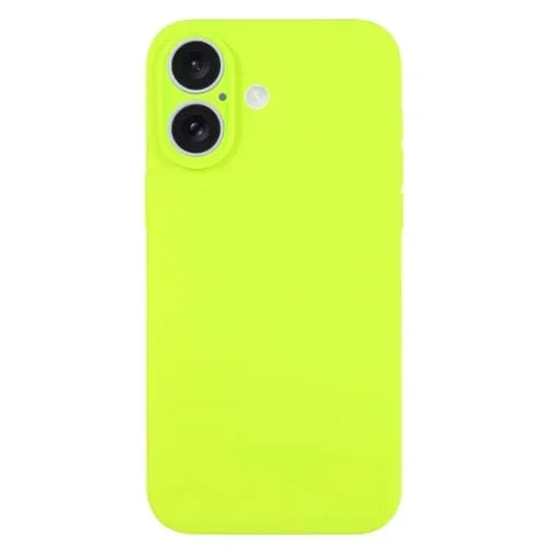 Funda para iPhone 16 de Silicona Líquida Color Puro con Poros Finos (Verde Brillante)