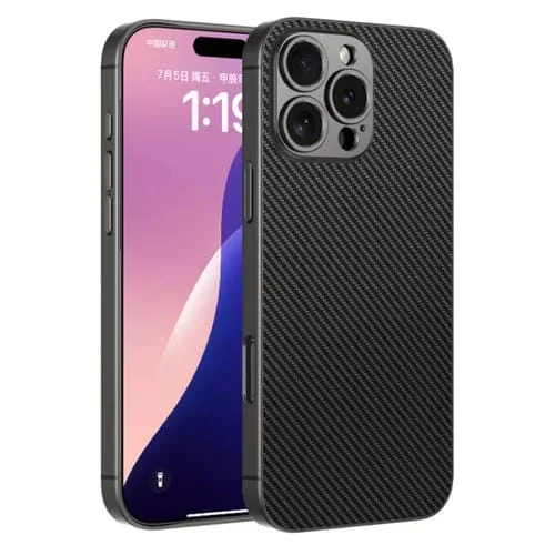 Funda para iPhone 16 Pro Max Gkk Pintura Metálica Tacto de Piel Cobertura Total (Fibra de Carbono)
