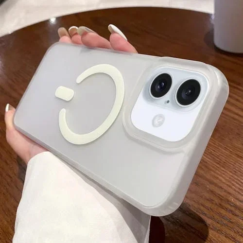 Funda para iPhone 16 Transparente con Doble Cara Esmerilada y Magsafe (Blanca)