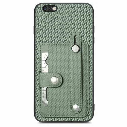 Funda para iPhone 6 Plus / 6S Plus Muñequera Kickstand Tarjeta Monedero Contraportada Caja con Herramienta Cuchillo (Verde)