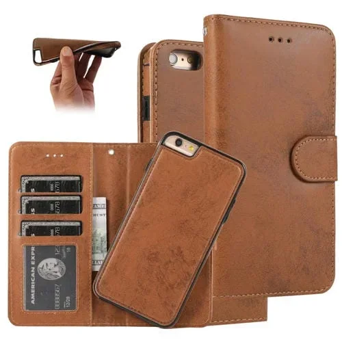 Funda para iPhone 6 Plus Klt888-2 Retro 2 en 1 Cuero TPU + PU con Tapa Magnética Horizontal Desmontable Soporte Ranuras Tarjetas Marco Fotos Billetera