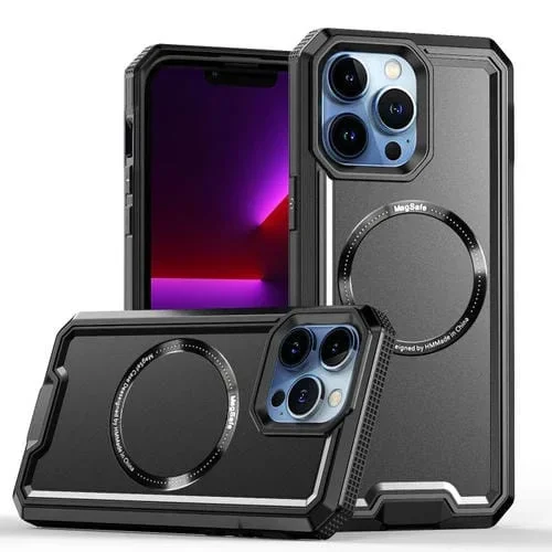 Funda para iPhone 8 Plus 7 Plus 6 Plus Armor Two-Color Magsafe Magnética TPU + PC (Negro)