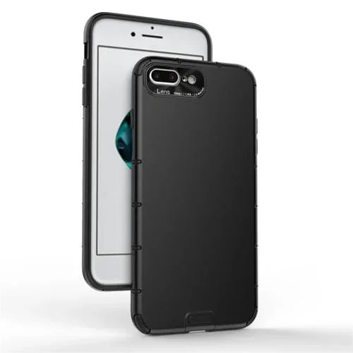 Funda para iPhone 8 Plus / 7 Plus Grano a Prueba de Golpes PC + Estuche de TPU (Negro)