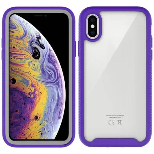 Funda para iPhone X Starry Sky Serie Color Sólido PC a Prueba de Golpes con TPU (Púrpura)