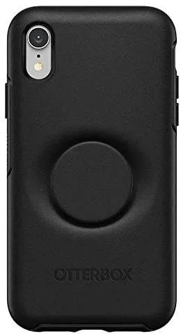 Funda para iPhone XR OtterBox Otter+Pop , resistente a golpes y caídas,Protectora con PopSockets PopGrip,Testada 3x con los estándares Militares anticaídas, Negro